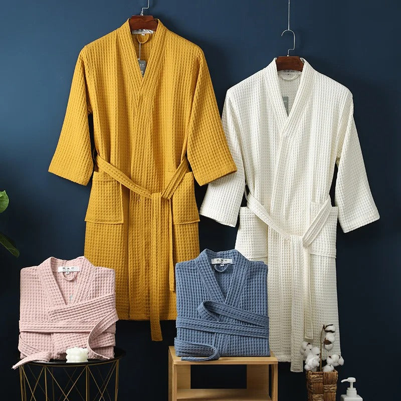 Waffle Cotton Bath Robe