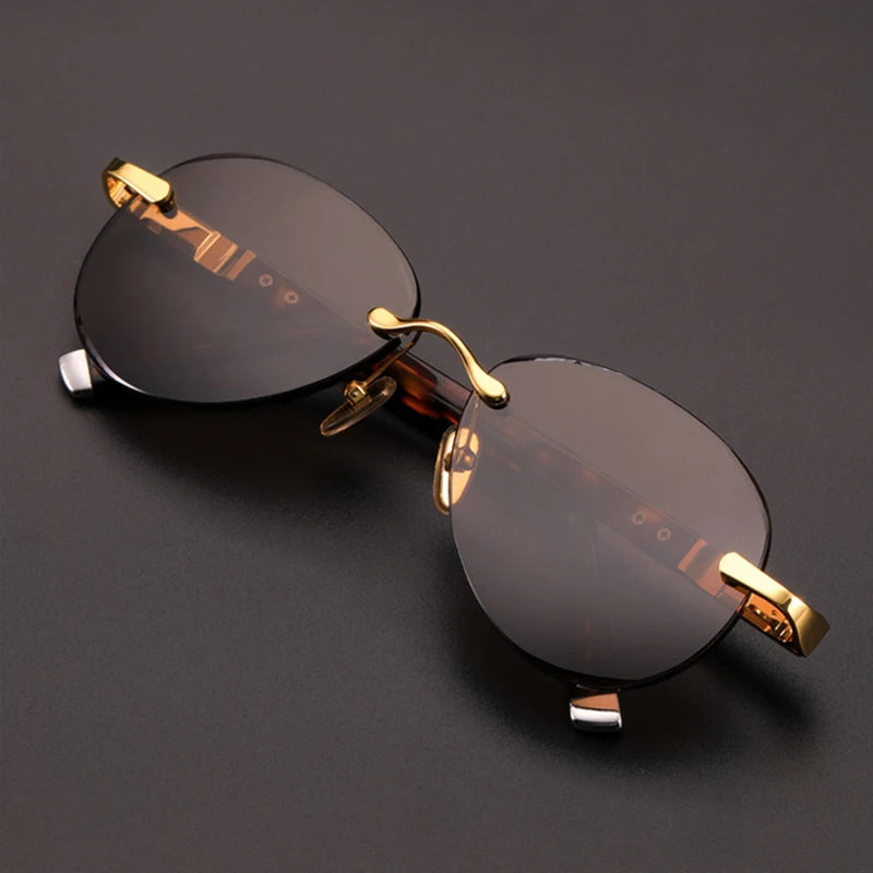 Crystal Rimless Sunglasses