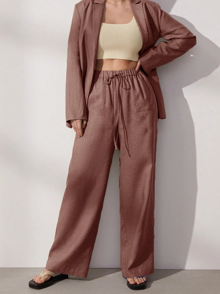 Elin Wide-Leg Linen Pants