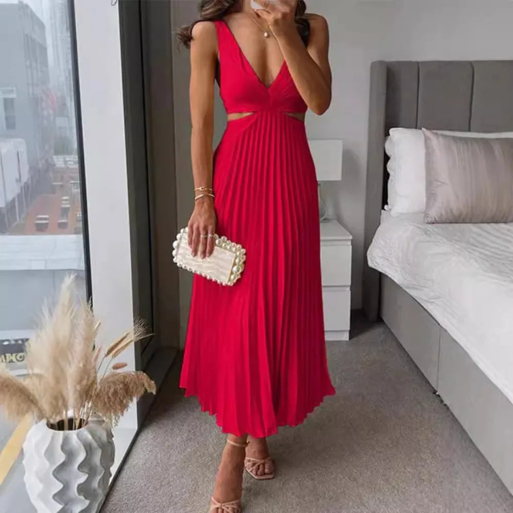 Elena Pleated Midi Dress