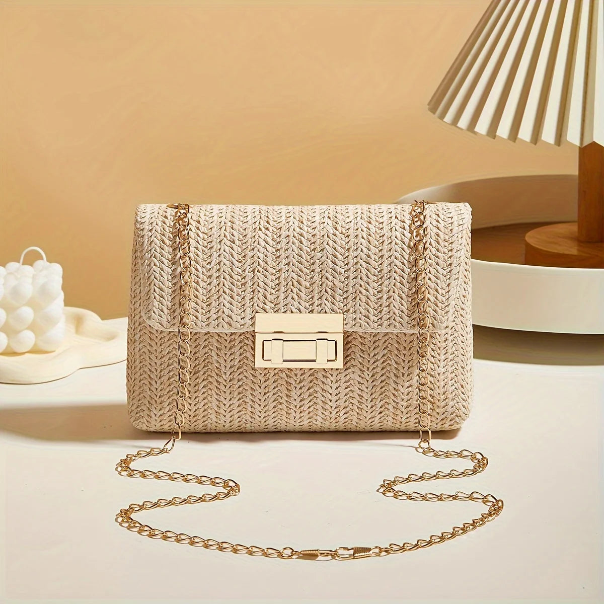 Lina Woven Chain Shoulder Bag