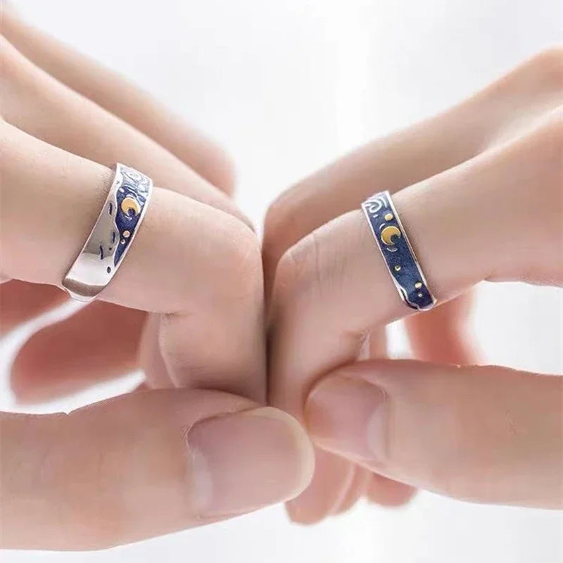 Midnight Sky Silver Ring