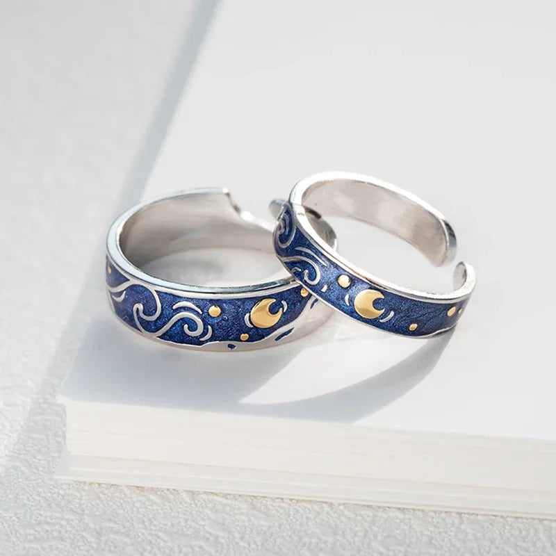 Midnight Sky Silver Ring