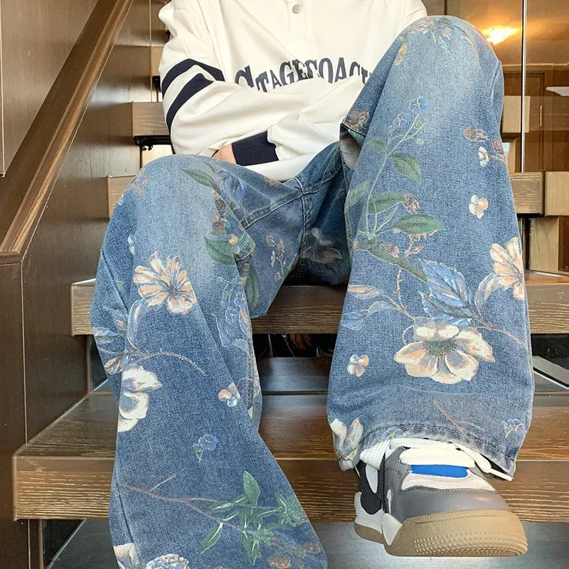 Lucca Vintage Floral Denim Jeans