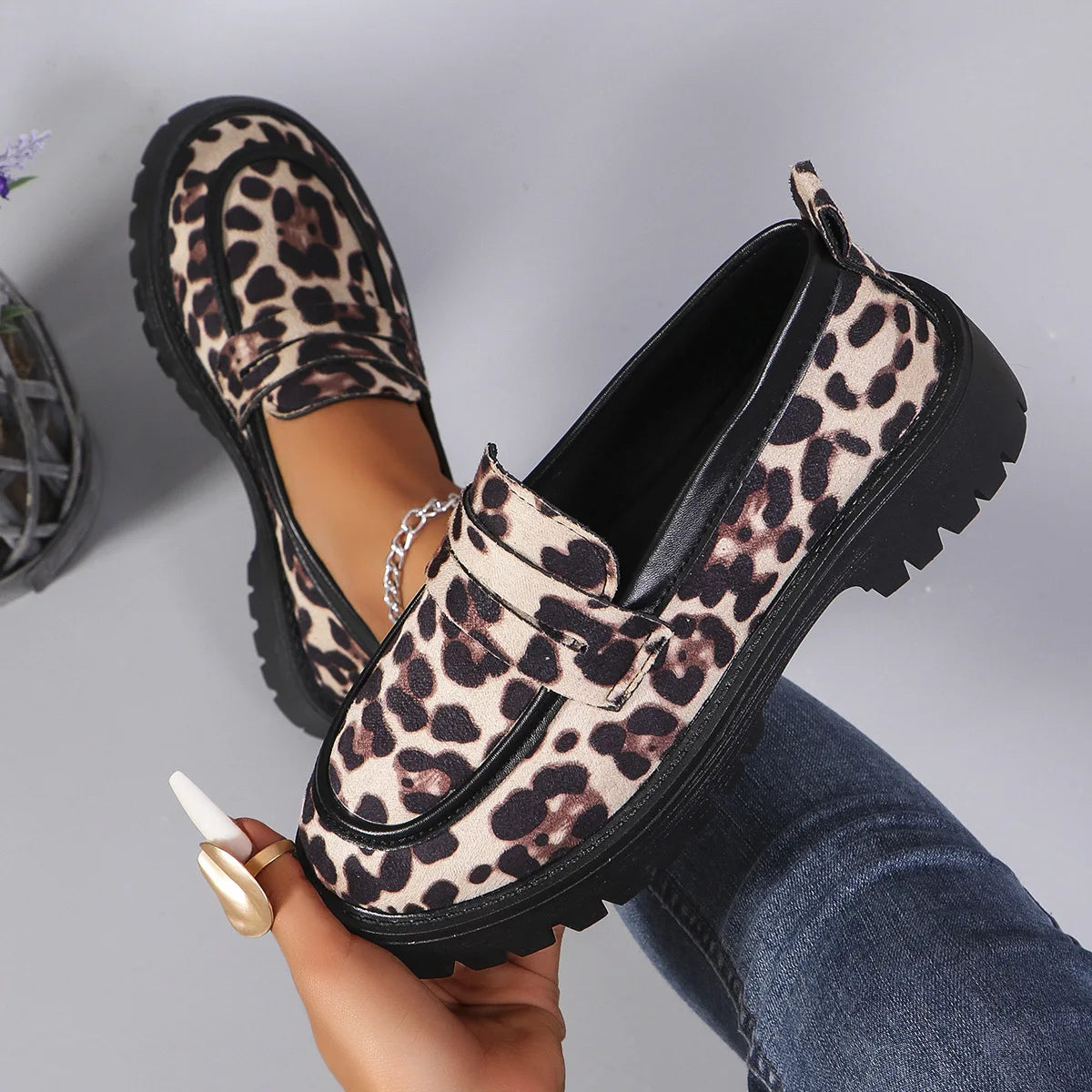 Velvet Chunky Loafers
