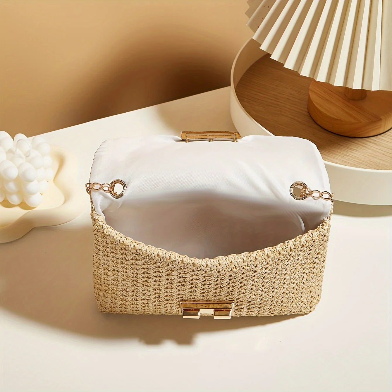 Lina Woven Chain Shoulder Bag