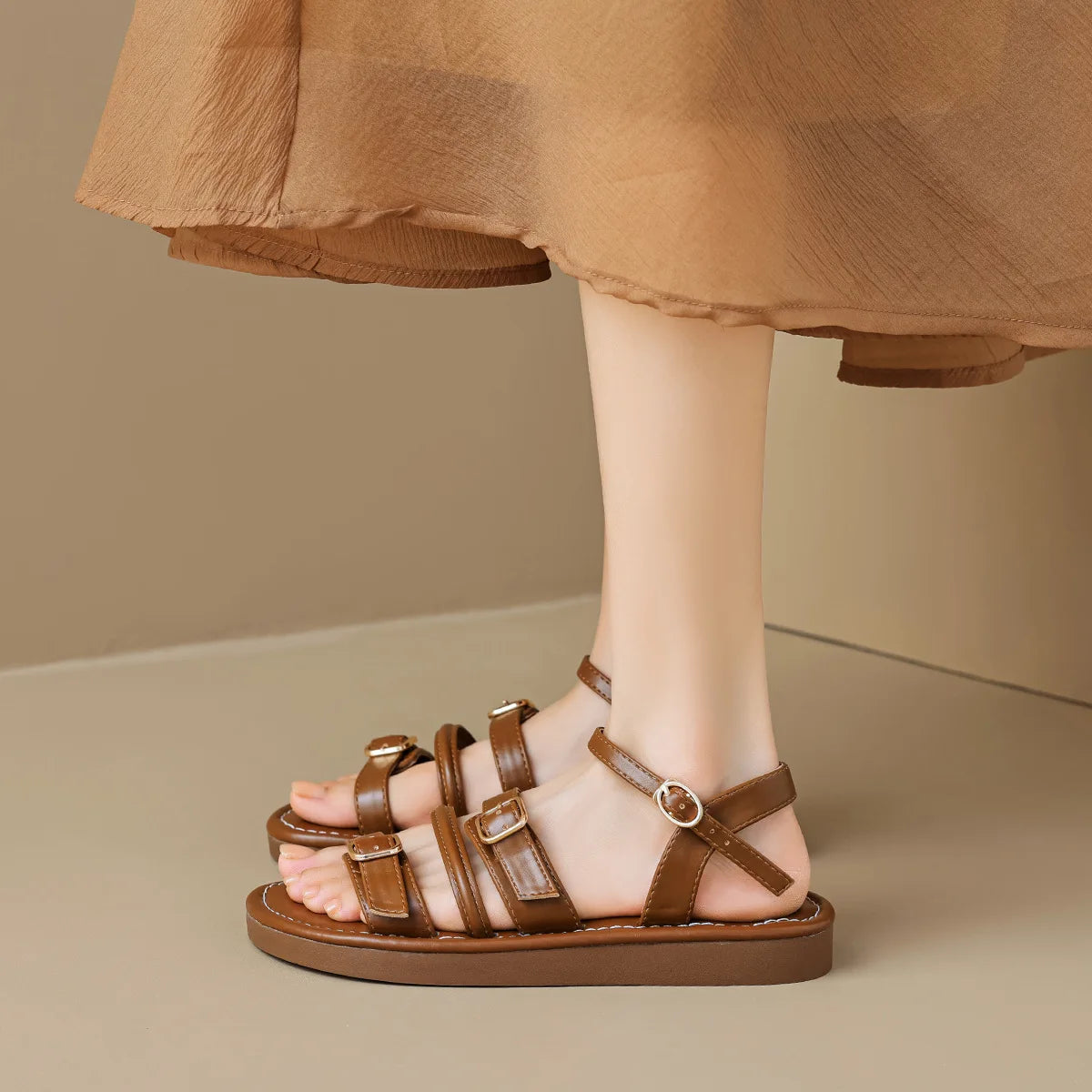 Cleo Strapped Leather Sandals