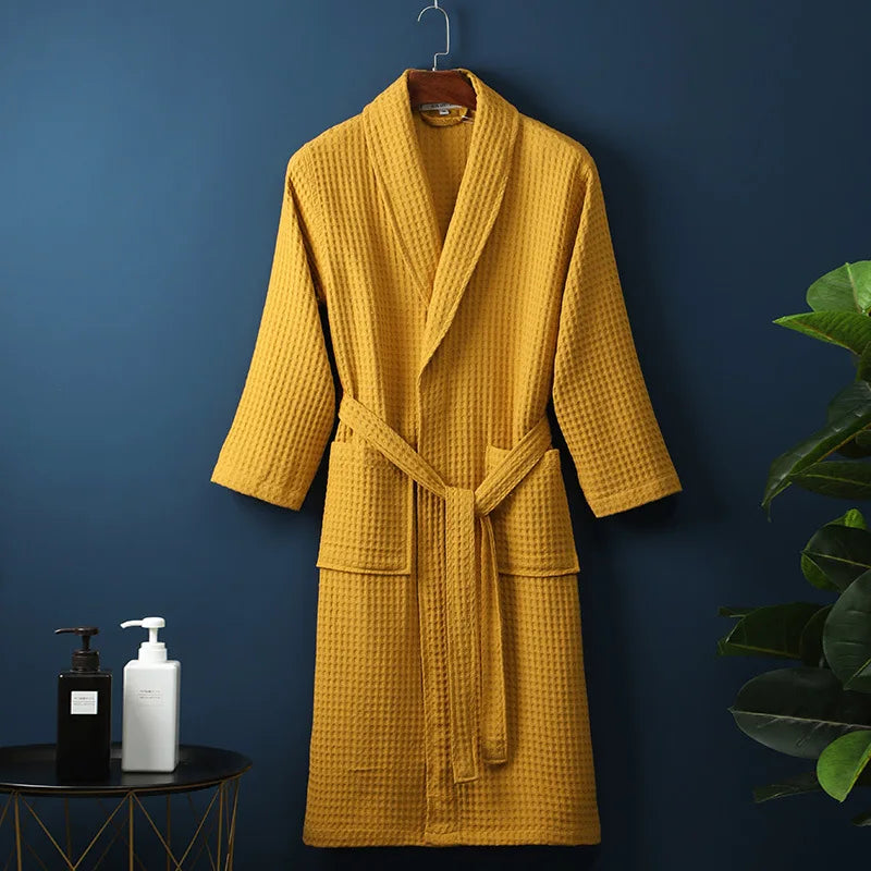 Waffle Cotton Bath Robe
