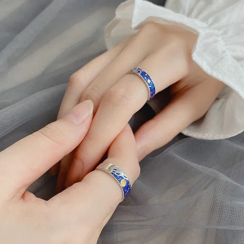 Midnight Sky Silver Ring