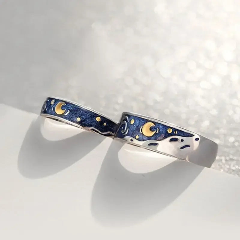 Midnight Sky Silver Ring
