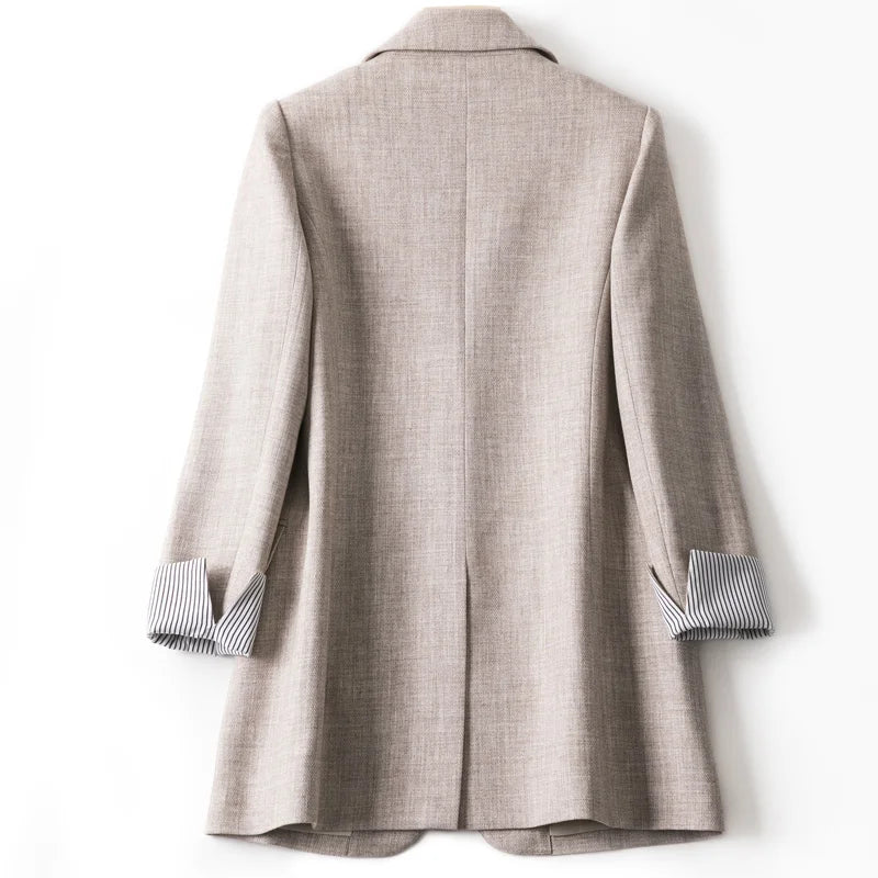 Madison Striped-Cuff Blazer