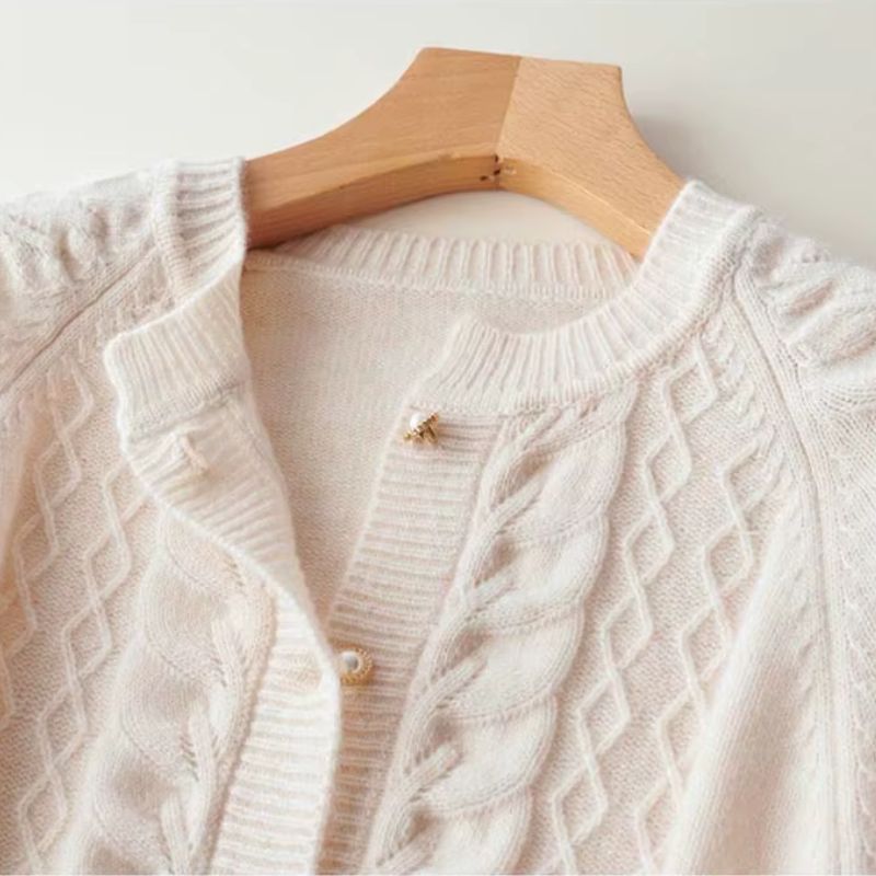 Margaux Wool Pearl Cardigan