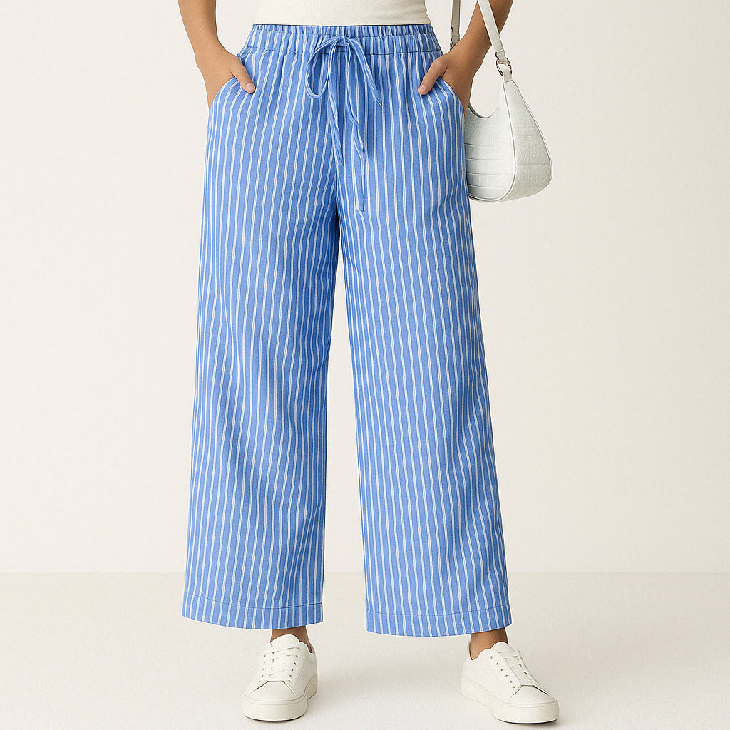 Carmen Striped Cotton Pants