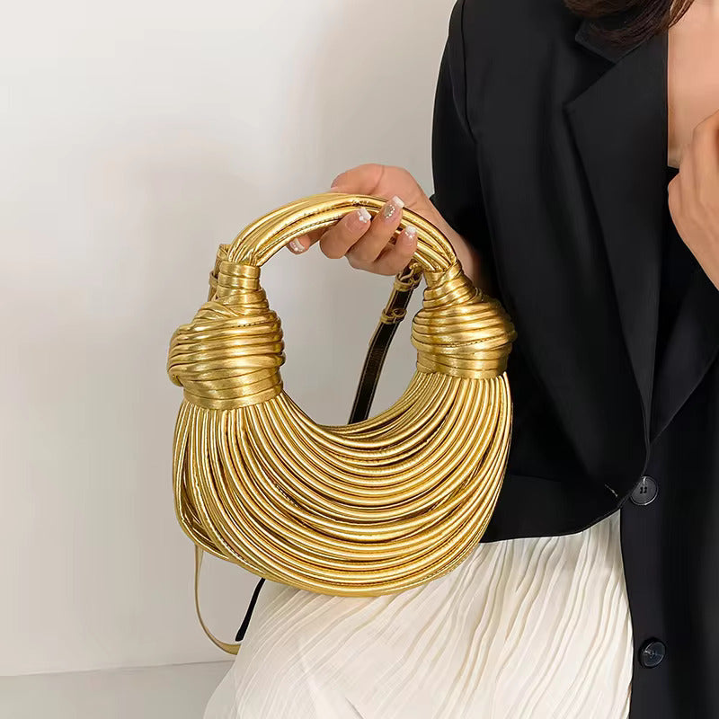 Aurélie Golden Knotted Handbag