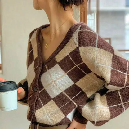 Émilie Soft Plaid Cardigan