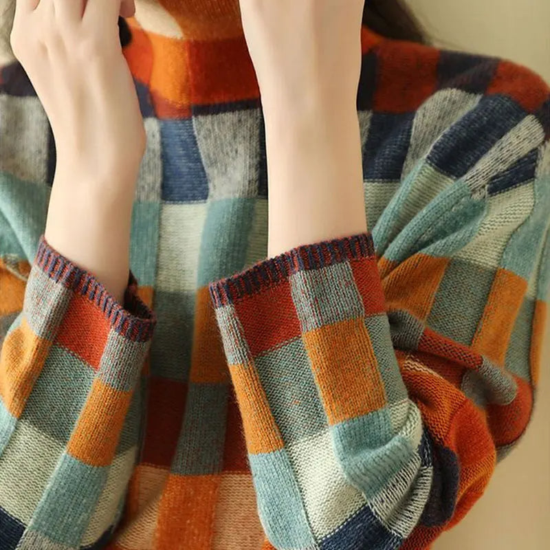 Autumn Patchwork Knit Sweater