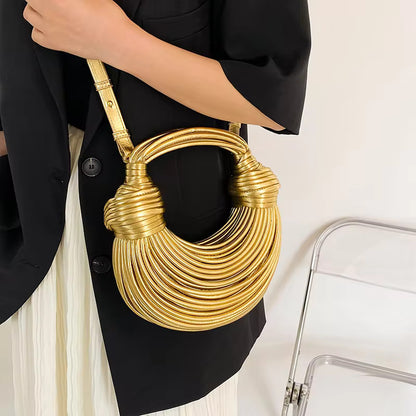 Aurélie Golden Knotted Handbag