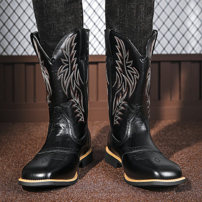 Premium Leather Roper Boots