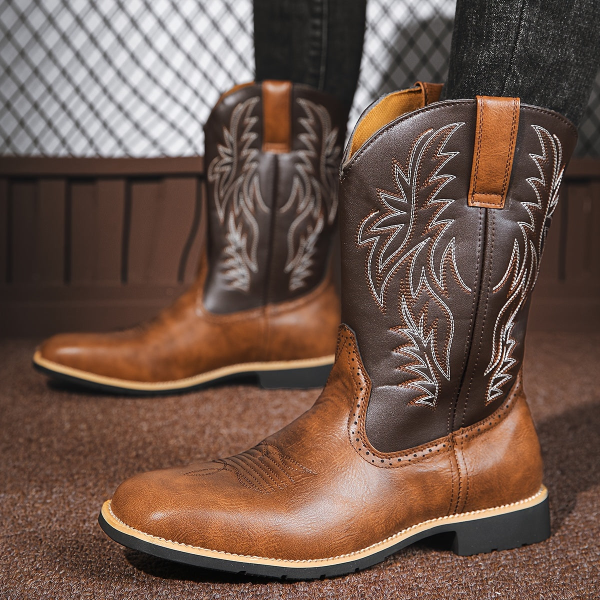 Premium Leather Roper Boots