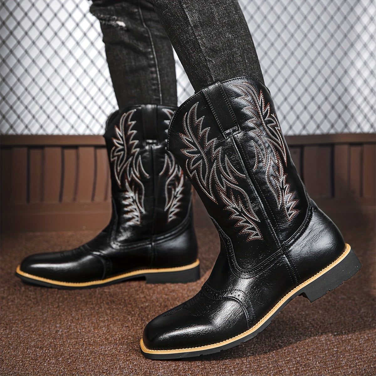 Premium Leather Roper Boots