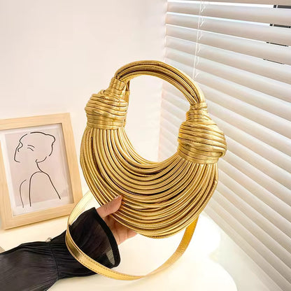 Aurélie Golden Knotted Handbag