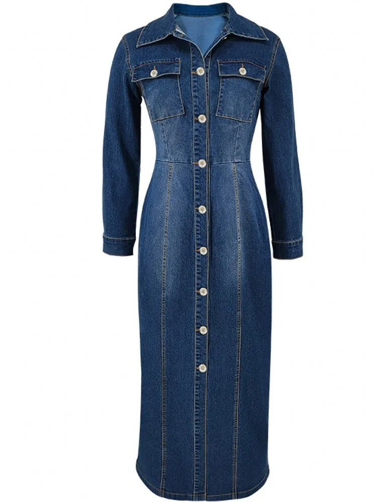 Rhea Denim Maxi Dress