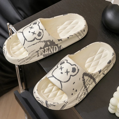 Bear Printed Summer Slides