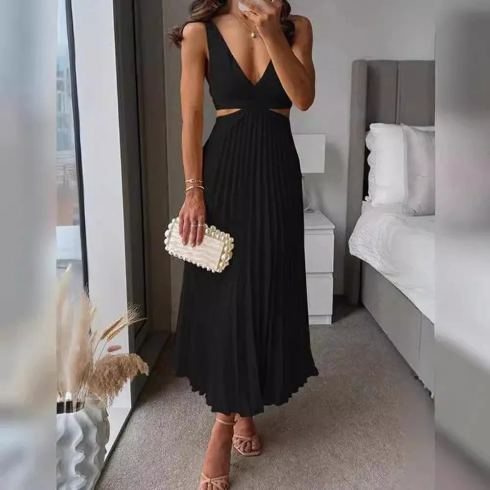 Elena Pleated Midi Dress