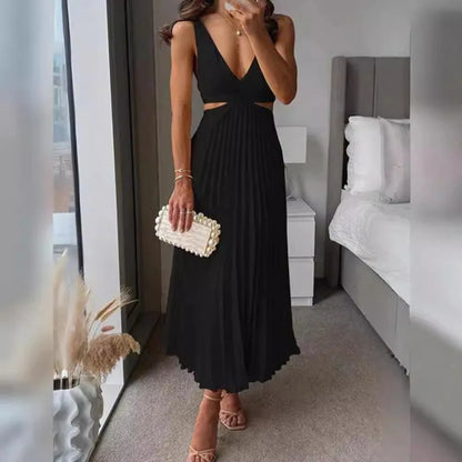 Elena Pleated Midi Dress