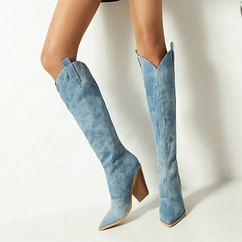 Asha Denim Western Boot