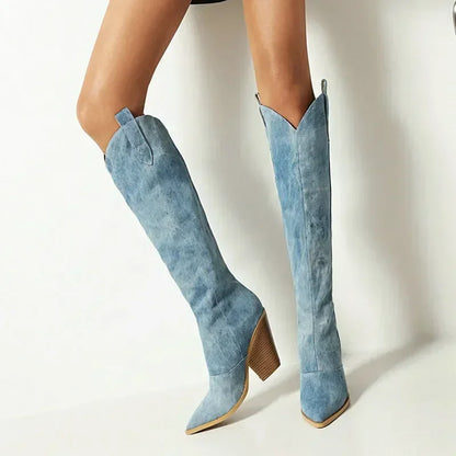 Asha Denim Western Boot