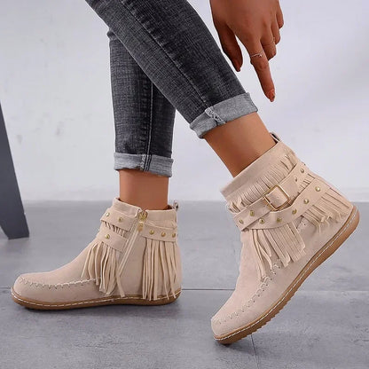 Mona Fringe Moccasin Bootie