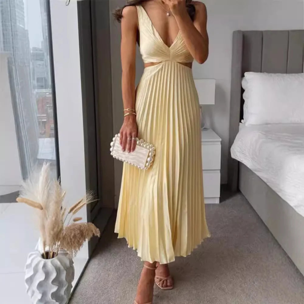 Elena Pleated Midi Dress