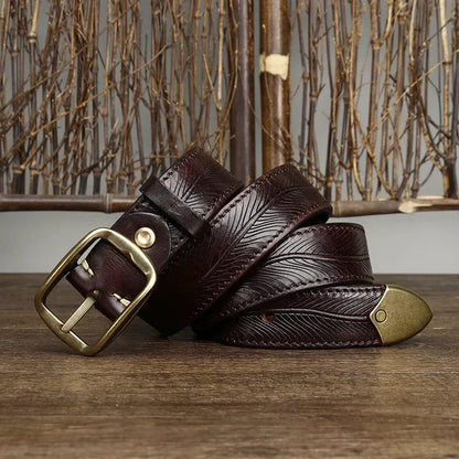 Artisan Embossed Leather Belt