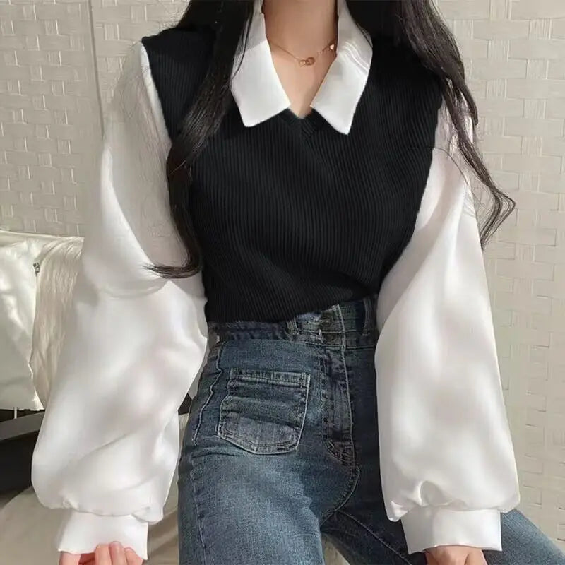 Ophelia Two-Piece Knit Blouse