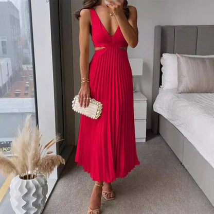 Elena Pleated Midi Dress