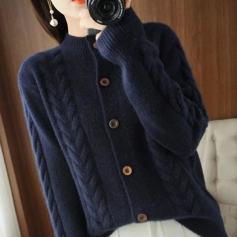 Amber Cable Wool Cardigan