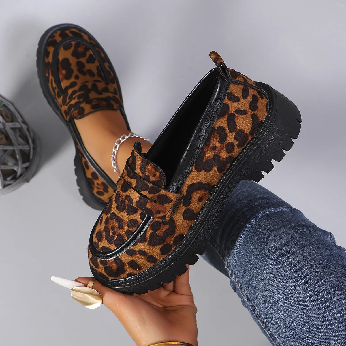 Velvet Chunky Loafers