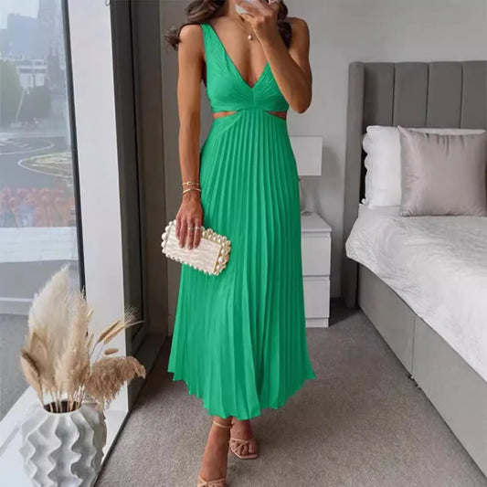 Elena Pleated Midi Dress
