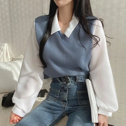 Ophelia Two-Piece Knit Blouse