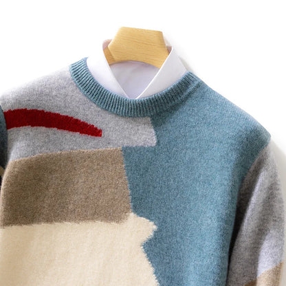 Abstract Merino Wool Sweater