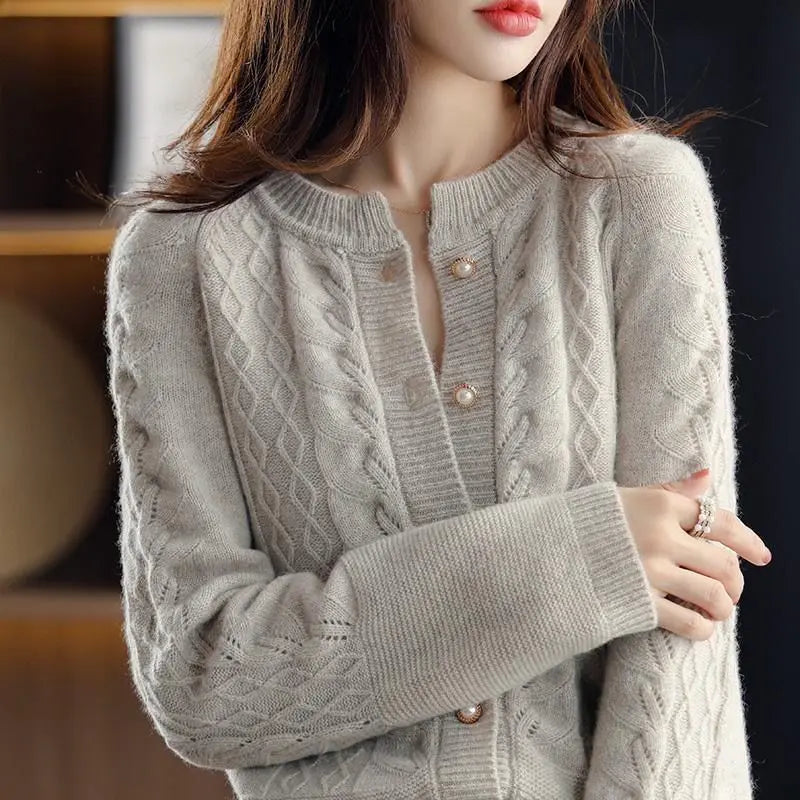 Margaux Wool Pearl Cardigan