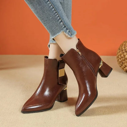 Golden Sabrina Heeled Bootie