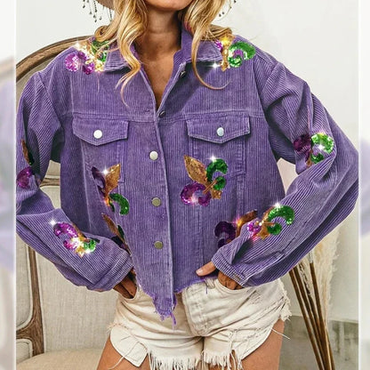 Fleur Embroidered Corduroy Jacket