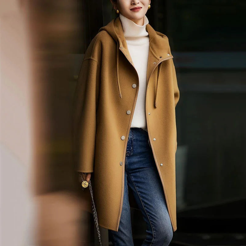 Emilie Buttoned Woolen Coat