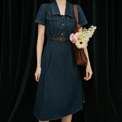 Amanda Short Sleeve Denim Dress