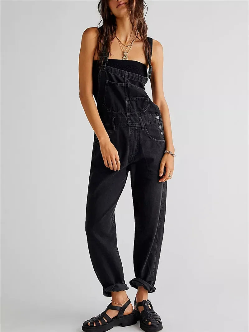 Siena Tapered-Leg Denim Jumpsuit