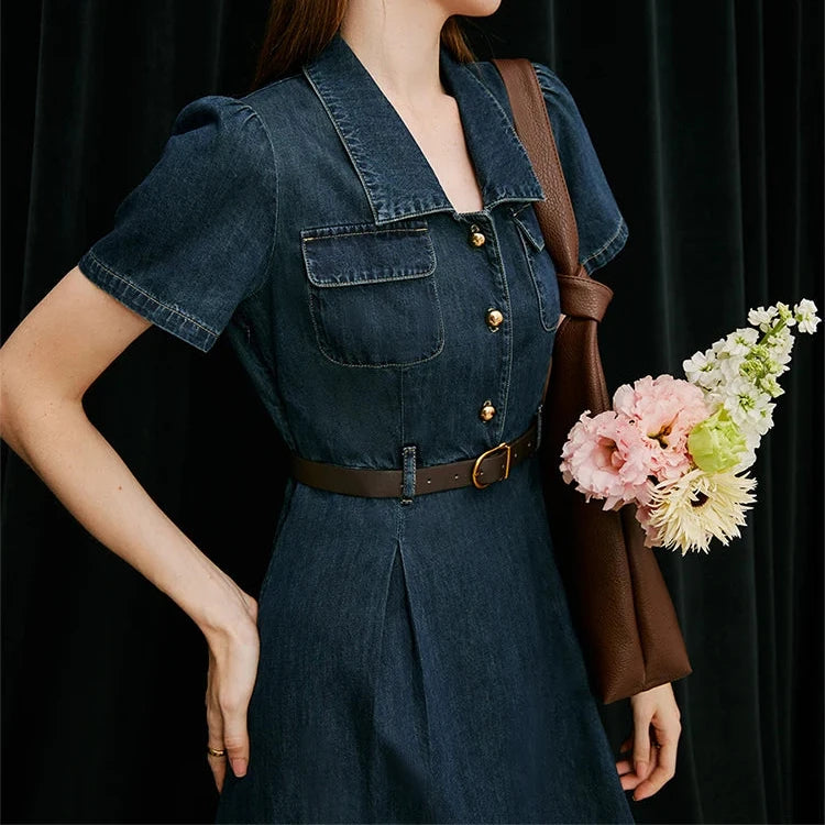 Amanda Short Sleeve Denim Dress