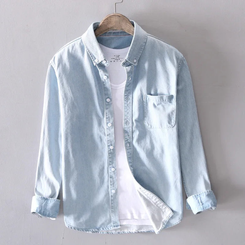 Easy Denim Button-Up Shirt