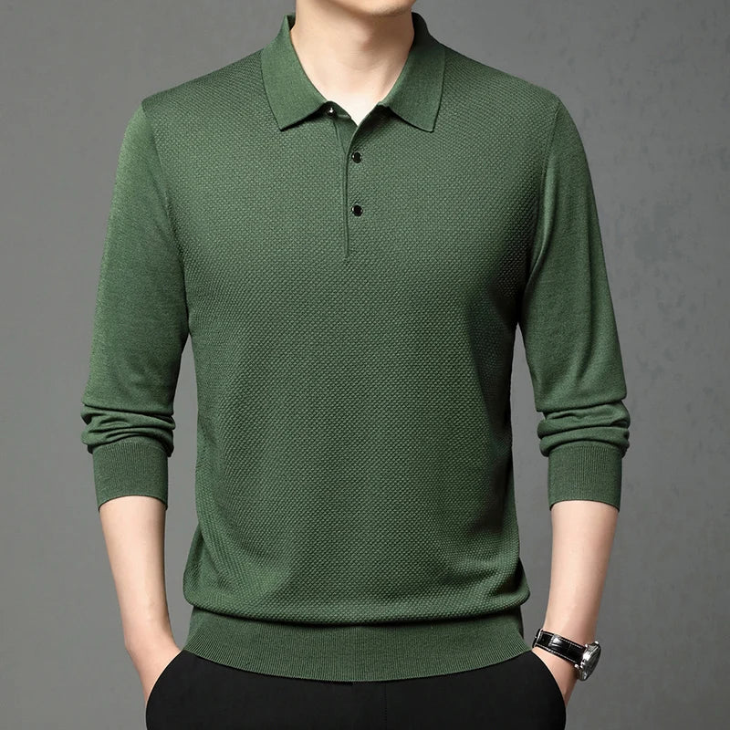 Charles Woven Wool Polo
